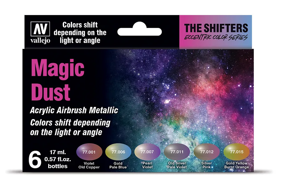 Vallejo Eccentric Colorshift Magic Dust Colour Set Acrylic Airbrush Paint 6Pcs image 42389