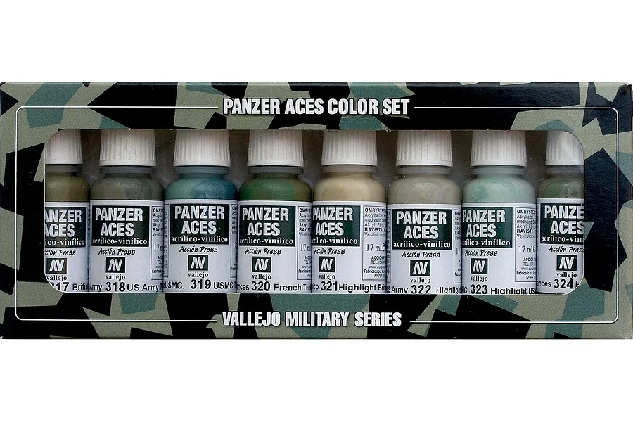 Vallejo Panzer Aces No 3 - Crew uniforms Colour Acrylic Paint Set 8Pcs image 42391