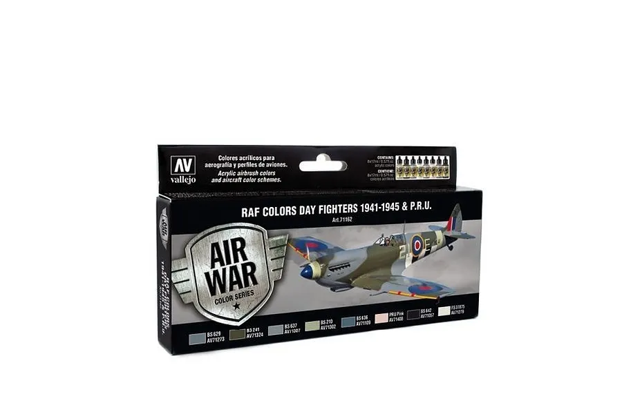 Vallejo Model Air WWII RAF Day Fighters Colour Acrylic Airbrush Paint Set 8Pcs image 42402