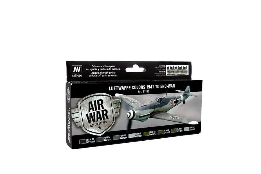 Vallejo Model Air Luftwaffe Colors 1941 to end-war Colour Acrylic Airbrush Paint Set 8Pcs image 42405