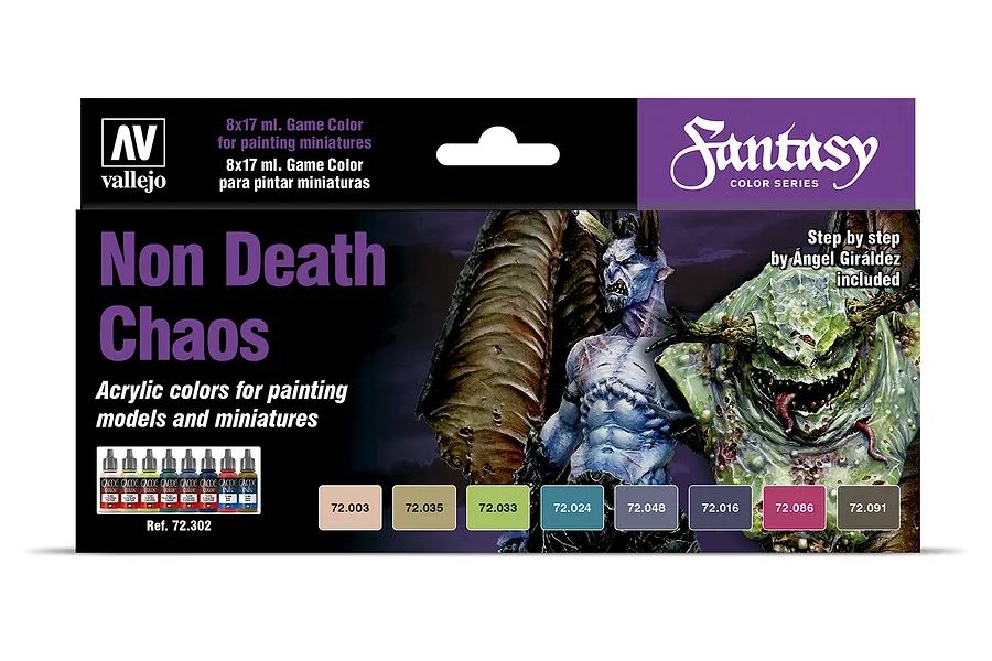 Vallejo Game Colour Non Death Chaos (by Angel Giraldez) Colour Acrylic Paint Set 8Pcs image 42410