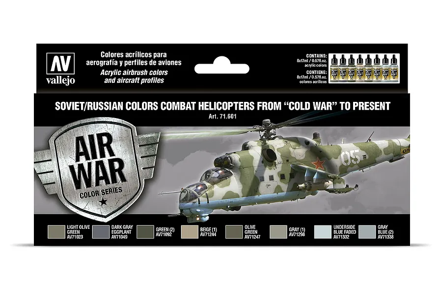 Vallejo Model Air Soviet/Russian Helicopters, post WWII to present Colour Acrylic Paint Set 8Pcs image 42411