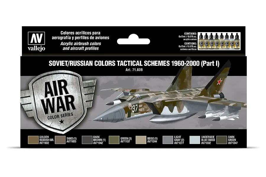 Vallejo Model Air Soviet/Russian Tactical Schemes 1960-2000 (Part I) Colour Acrylic Paint Set 8Pcs image 42419