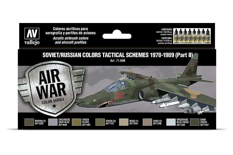 Vallejo Model Air Soviet/Russian Tactical Schemes 1978-1989 (Part II) Colour Acrylic Paint Set 8Pcs image 42420