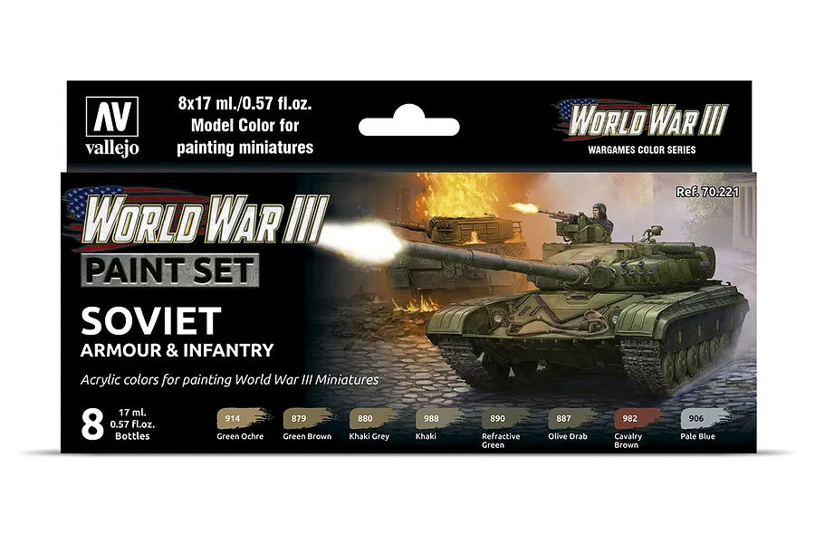 Vallejo Model Colour WWIII Soviet Armour &amp;amp; Infantry Colour Acrylic Paint Set 8Pcs image 42424