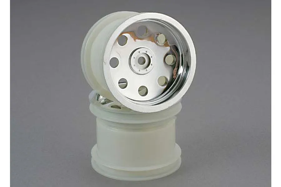 Traxxas 2.2&amp;quot; Slotted Chrome Rims 2Pcs image 4244