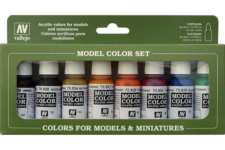 Vallejo Model Colour Transparent Colors Colour Acrylic Paint Set 8Pcs image 42431