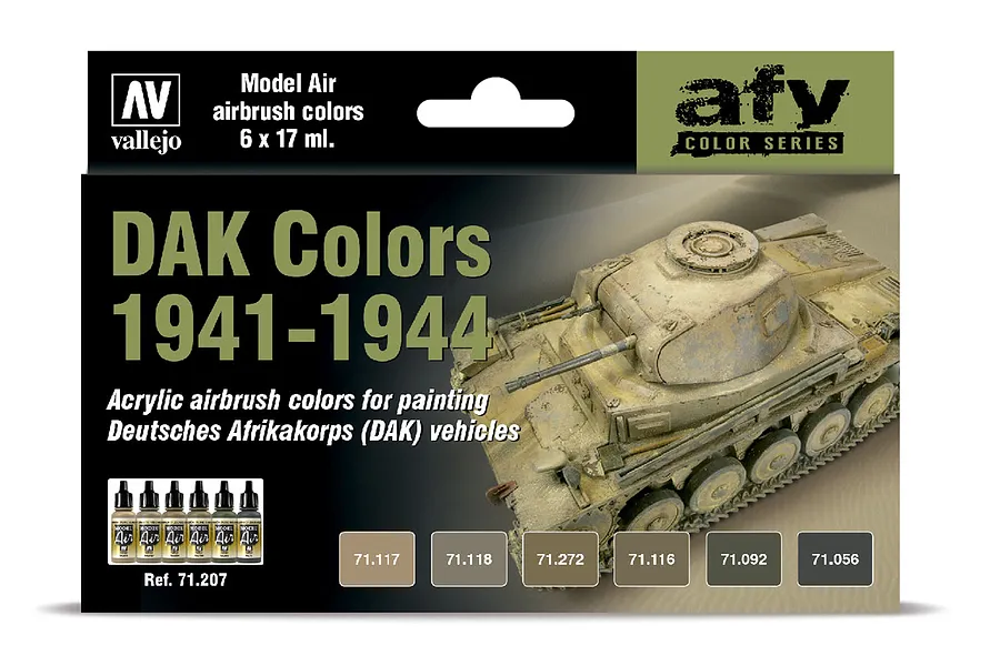 Vallejo Model Air DAK Colors 1941-194Colour Acrylic Paint Set 6Pcs image 42454