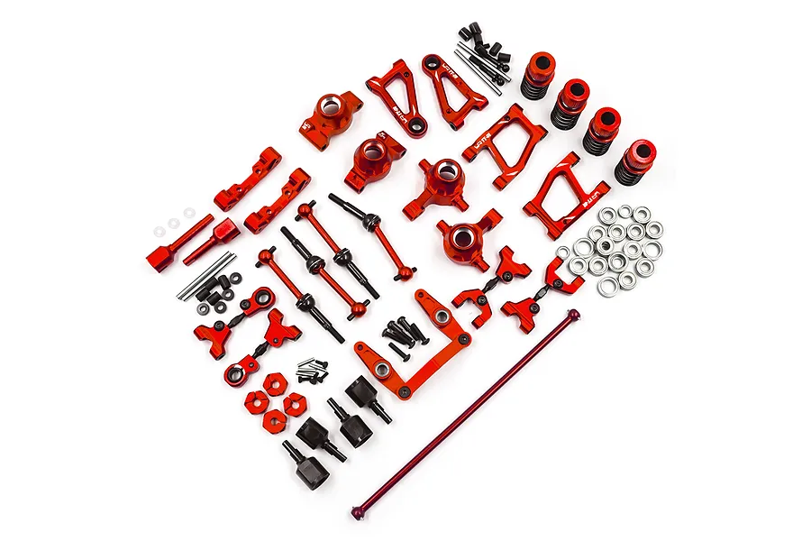 Yeah Racing Red Aluminium Tamiya TT-01 &amp;amp; TT-01E Rapid Performance Conversion Kit image 42516