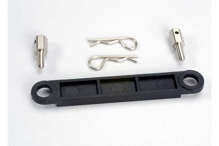 Traxxas Battery Hold Down Plate w/ Posts &amp;amp; Body Pins (Black) image 4256