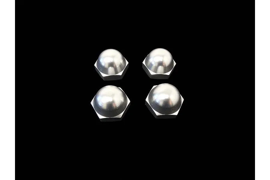 Rovan Silver Aluminium 18mm (24mm Hex) Closed Cap Wheel Nuts 4Pcs image 42590