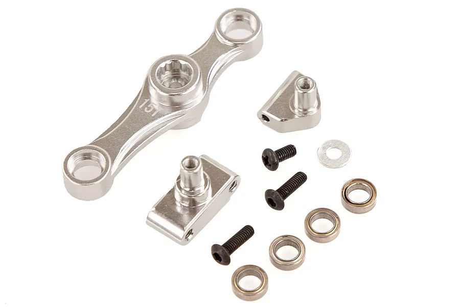 Rovan 5IVE-T Silver Aluminium 15T &amp;amp; 17T Throttle Servo Horn Set w/ Bearings image 42594