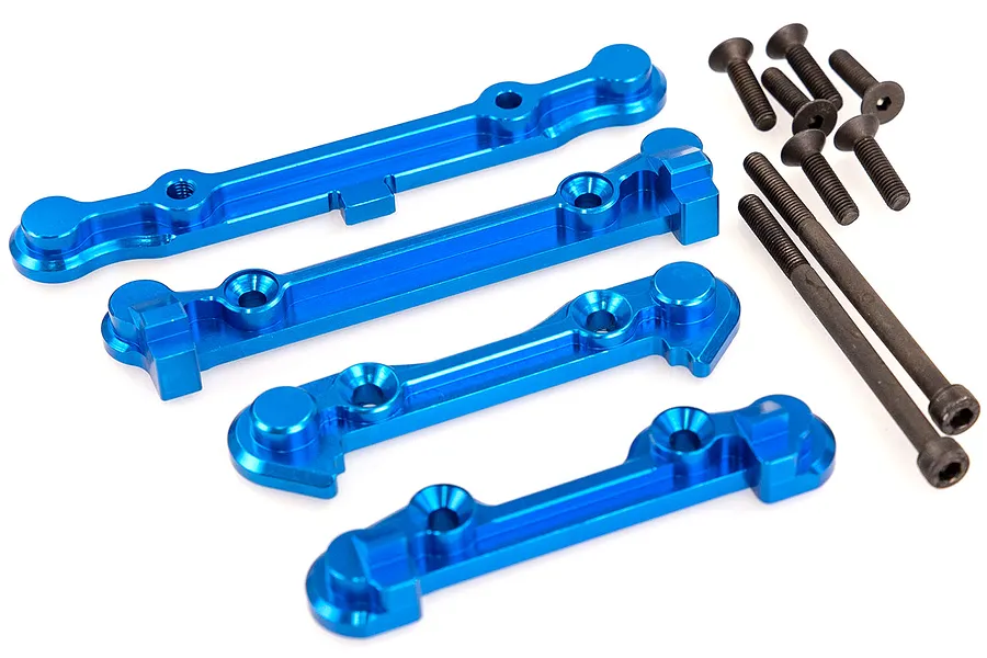 Rovan 5IVE-T Blue Aluminium Front &amp;amp; Rear Suspension Arm Pin Mount Set w/ Hardware image 42596