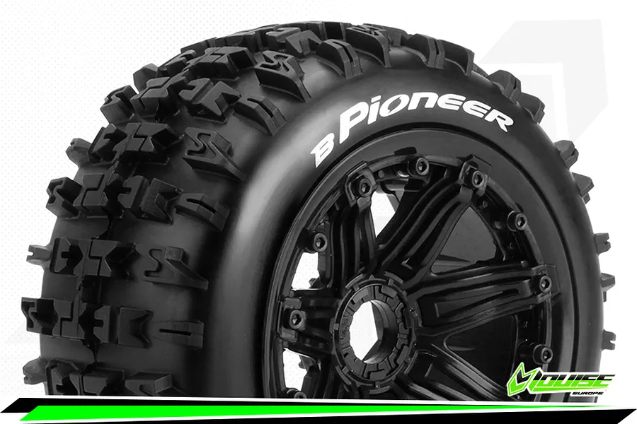 Louise 4.7/5.5&amp;quot; Baja 5B Front B-Pioneer Tyres on Black Spoke Rims - Beadlocked Wheels 2Pcs image 42701