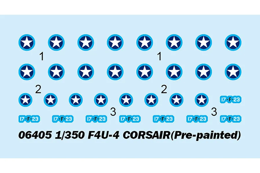 Trumpeter 1/350 F4U-4 Corsair Fighter (Pre-Painted) Aircraft Sets (4Pcs) Scaled Plastic Model Kit image 42708