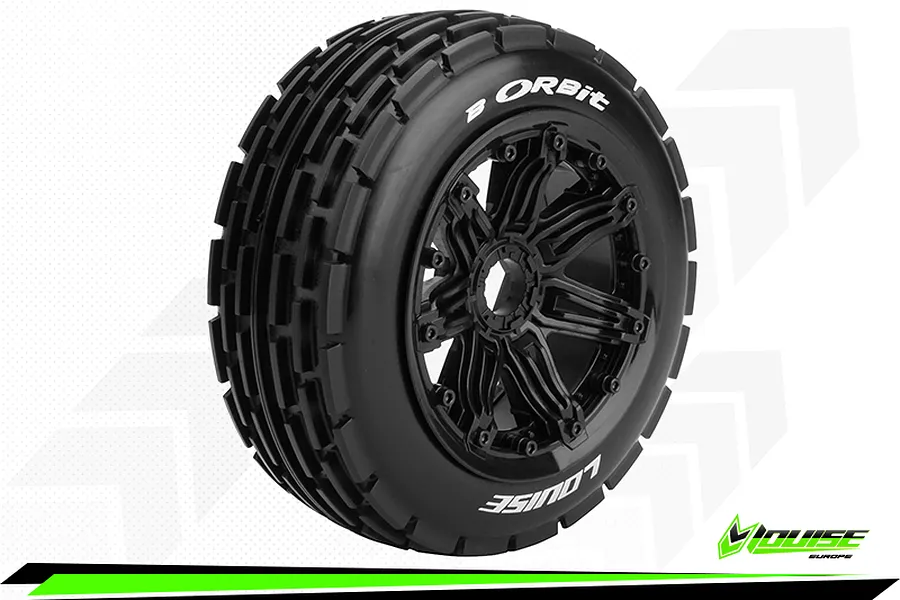 Louise 4.7/5.5&amp;quot; Baja 5B Front B-Orbit Tyres on Black Spoke Rims 2Pcs - Beadlocked Wheels 2pcs image 42730
