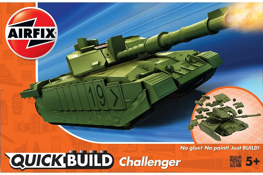 Airfix Quickbuild British Challenger Battle Tank Plastic Model Kit - Green image 42785