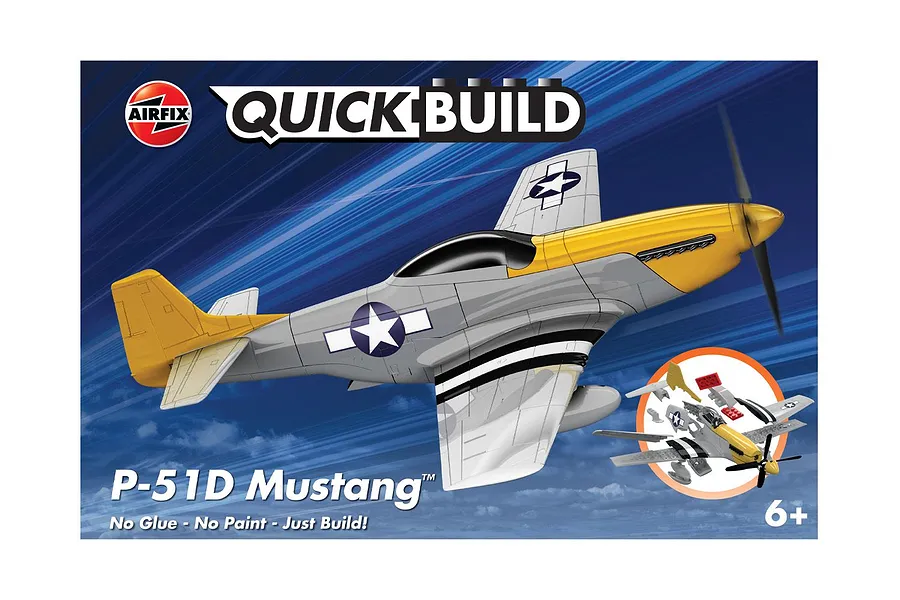 Airfix Quickbuild P-51D Mustang Fighter Plastic Model Kit image 42831