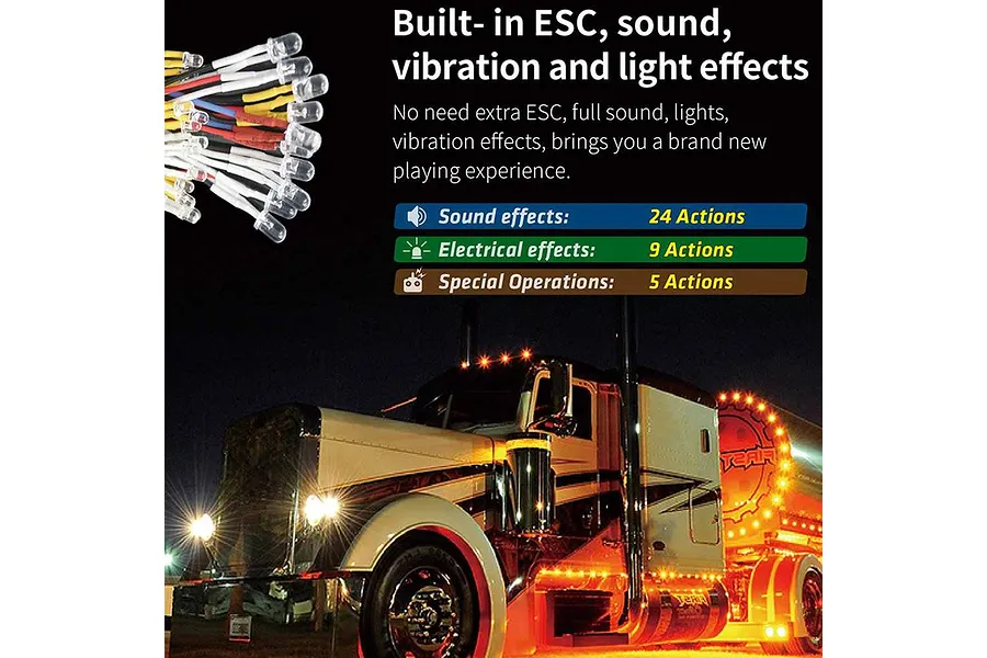 G.T. Power 1/14 Pro Truck LED Lighting, Sound &amp;amp; Vibration System w/ Bluetooth image 42847
