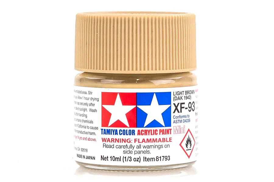 Tamiya XF-93 Light Brown (Dak 1942) Flat Acrylic Paint 10ml image 42861