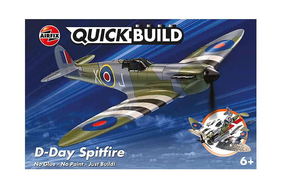 Airfix British D-Day Spitfire Fighter Quickbuild Plastic Model Kit image 42943