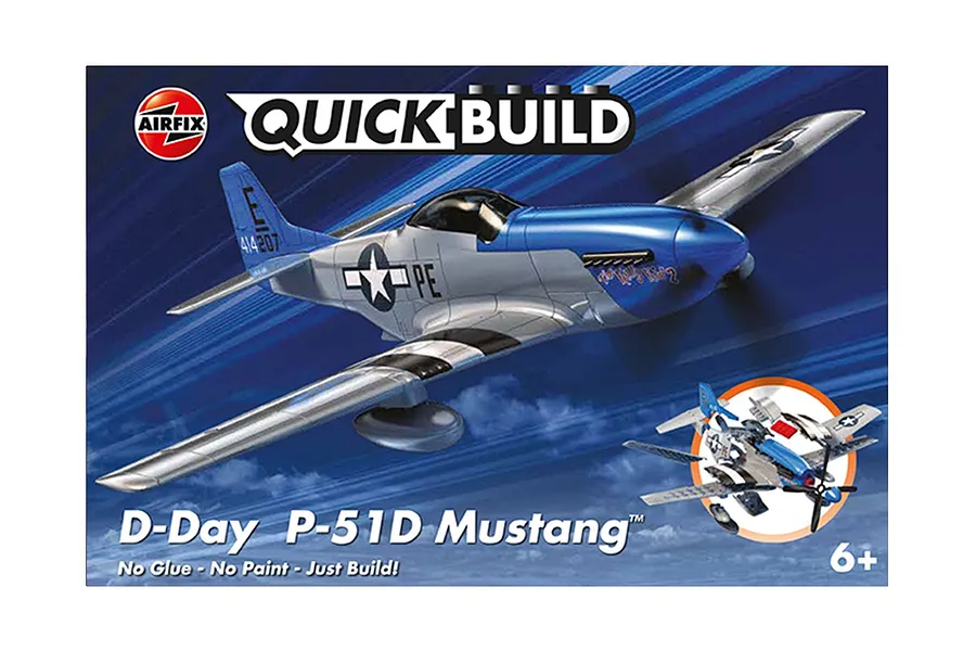 Airfix D-Day P-51D Mustang Fighter Quickbuild Plastic Model Kit image 42950