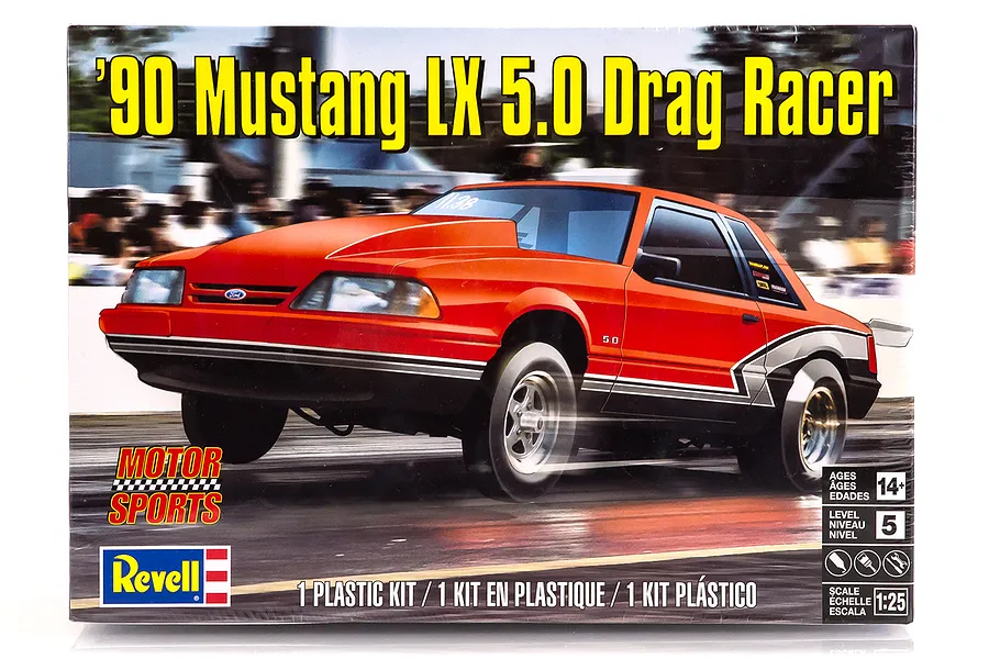 Revell 1/25 1990 Ford Mustang Lx 5.0 Drag Racer Scaled Plastic Model Kit image 42981