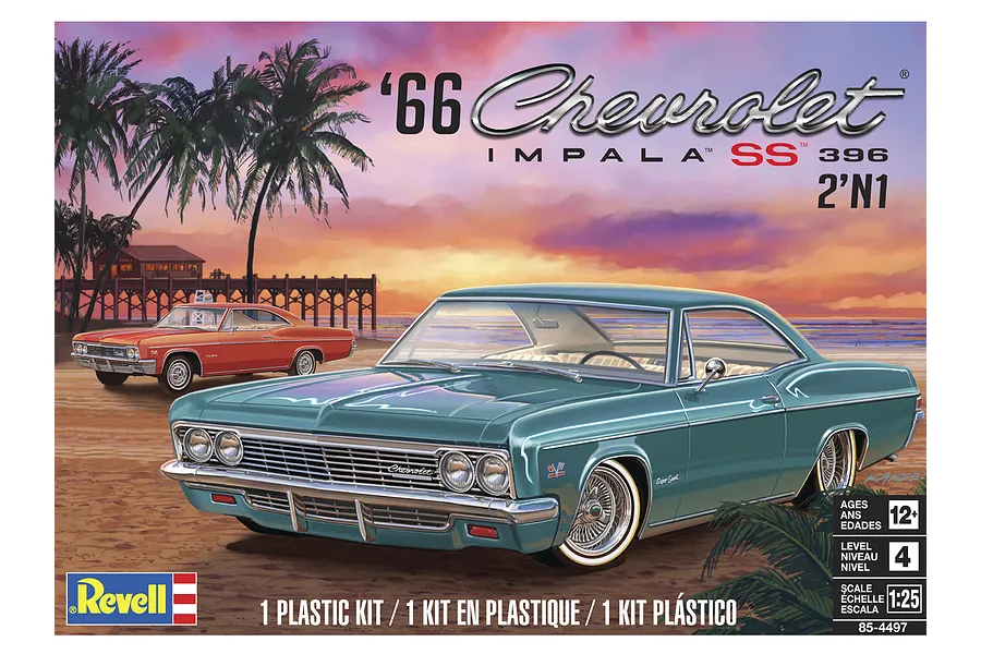 Revell 1/25 1966 Chevrolet Impala SS Scaled Plastic Model Kit image 43042