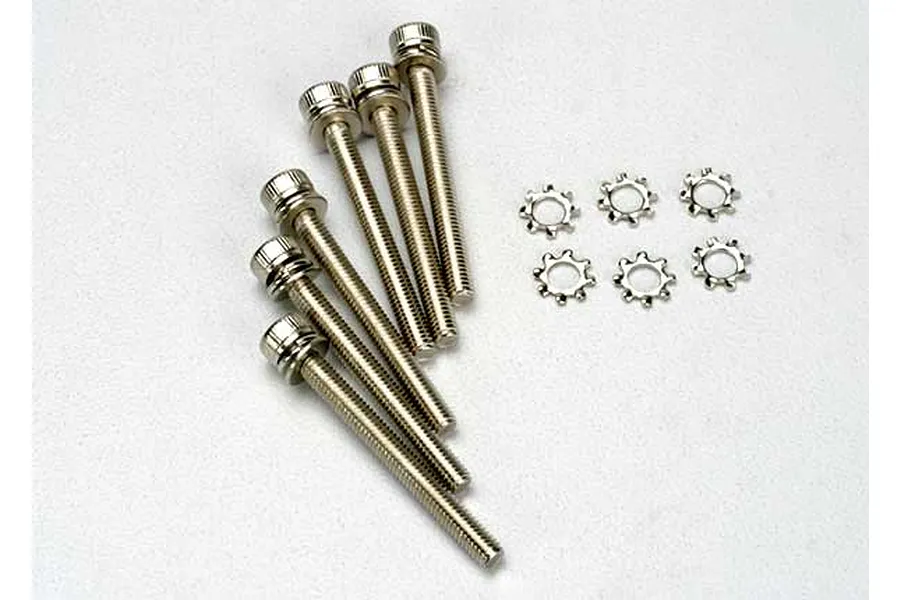 Traxxas 3x28mm Fine Thread Cap Head Screws w/ Lock Washers 6Pcs image 4315