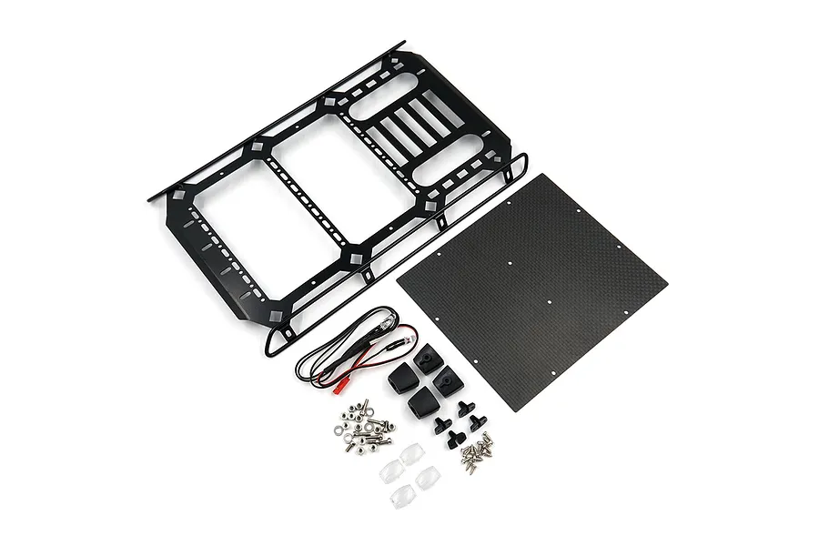 Yeah Racing TRX-4 Mercedes Benz G 500 Black Aluminium &amp;amp; Carbon Roof Rack w/ LED Lights image 43305