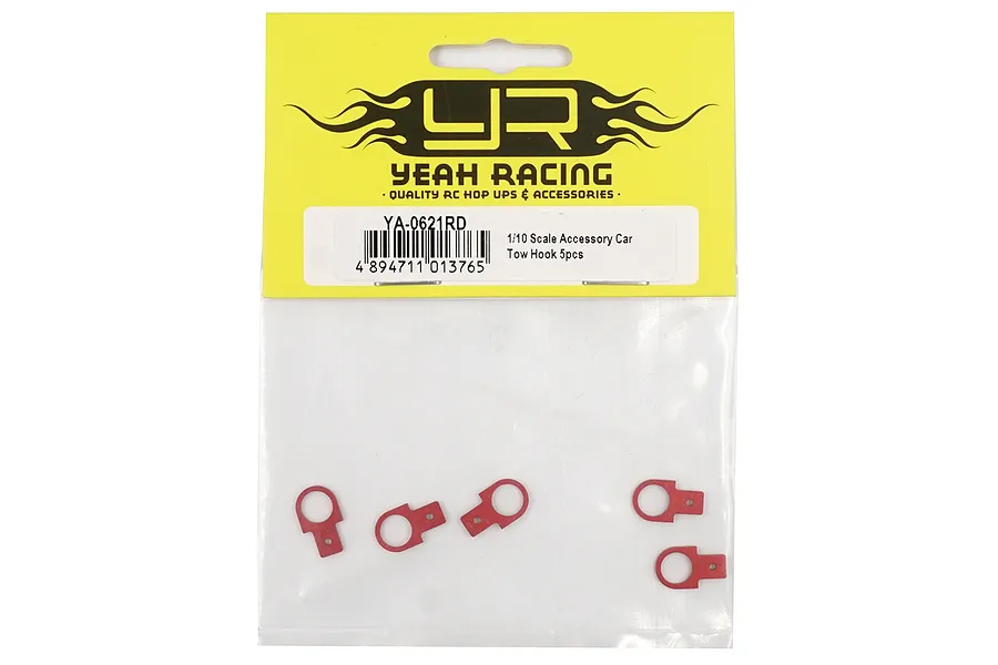 Yeah Racing 1/10 Red Aluminium Tow Hooks Scaled Accessories 5Pcs image 43318