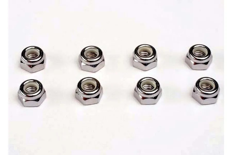 Traxxas 5mm Silver Aluminium Nyloc Nuts 8Pcs image 4333