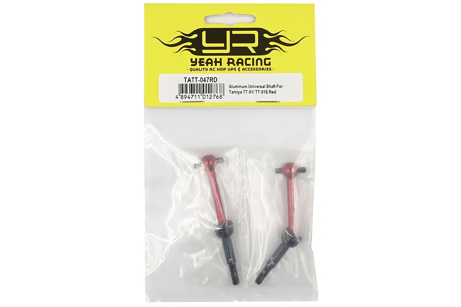 Yeah Racing Red Aluminium &amp;amp; Steel Tamiya TT-01 &amp;amp; TT-01E Universal Drive Shaft Set 2Pcs image 43322