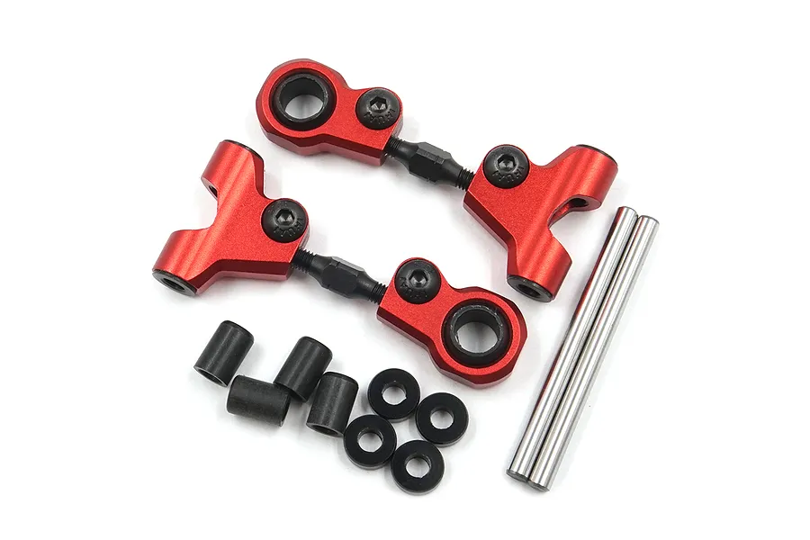 Yeah Racing Red Aluminium Tamiya TT-01 &amp;amp; TT-01E Front Upper Suspension Arms 2Pcs w/ Hardware image 43329
