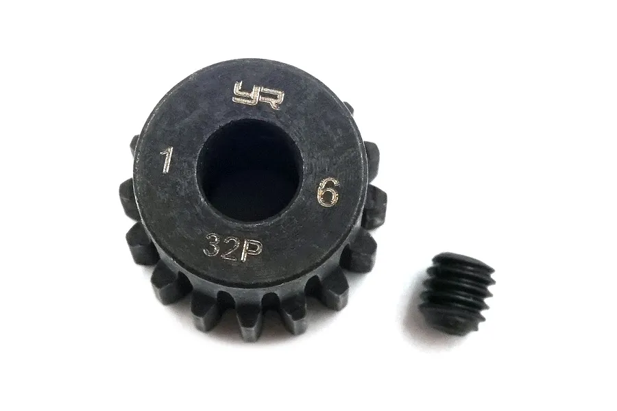 Yeah Racing HD Steel 16T 32dp/0.8Mod Pinion Gear image 43345