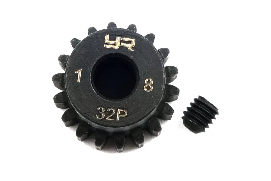 Yeah Racing HD Steel 18T 32dp/0.8Mod Pinion Gear image 43349