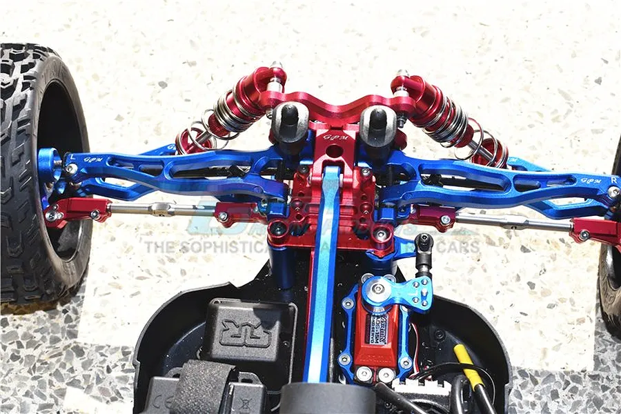 GPM Red Aluminium &amp;amp; Stainless Steel ARRMA Kraton, Talion &amp;amp; Outcast Adjustable Front Steering Turnbuckles 2Pcs image 43428