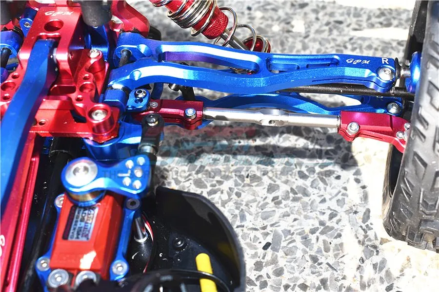 GPM Red Aluminium &amp;amp; Stainless Steel ARRMA Kraton, Talion &amp;amp; Outcast Adjustable Front Steering Turnbuckles 2Pcs image 43429