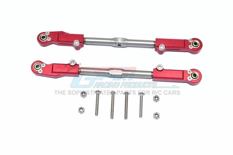 GPM Red Aluminium &amp;amp; Stainless Steel ARRMA Kraton, Talion &amp;amp; Outcast Adjustable Rear Upper Suspension Arm Set 2Pcs image 43431