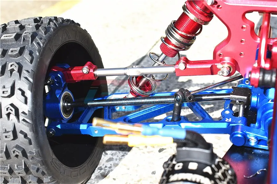 GPM Red Aluminium &amp;amp; Stainless Steel ARRMA Kraton, Talion &amp;amp; Outcast Adjustable Rear Upper Suspension Arm Set 2Pcs image 43434