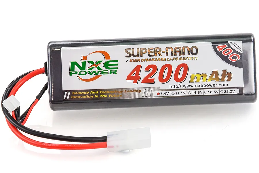 NXE 7.4v 4200mAh 40C Round Hard Case LiPo Battery image 43436