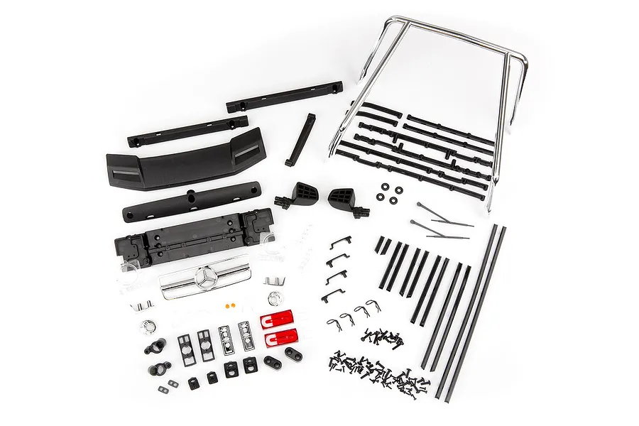 Traxxas TRX-6 Mercedes Benz G 63 AMG 6x6 Clear Unpainted Body Shell w/ Decal Sheet &amp;amp; Scale Parts image 43467