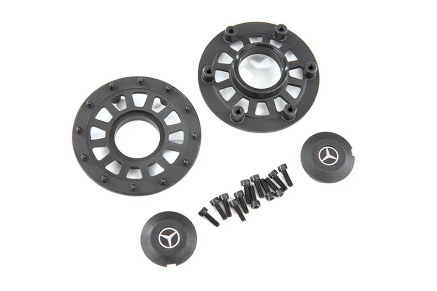 Traxxas TRX-6 Mercedes Benz G 63 AMG Black Wheel Centre Caps 2Pcs w/ Hardware image 43471