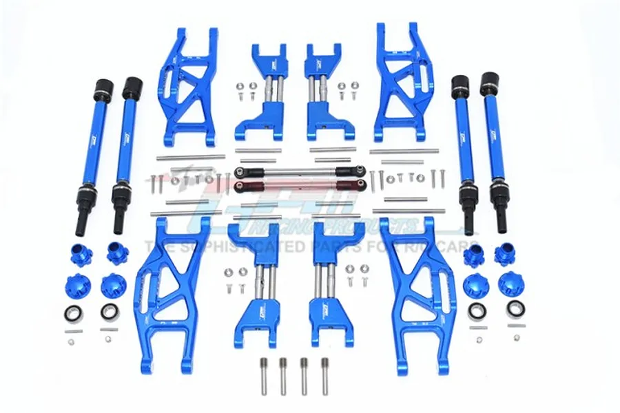 GPM Blue Aluminium Maxx 4S Wide Suspension &amp;amp; Drive Shaft Kit w/ Hardware image 43515