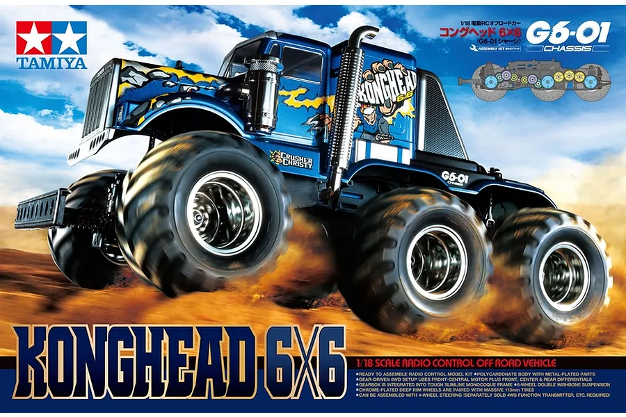 Tamiya G6-01 Konghead RC Monster Truck Electric 6x6 1/18 Kit image 43689