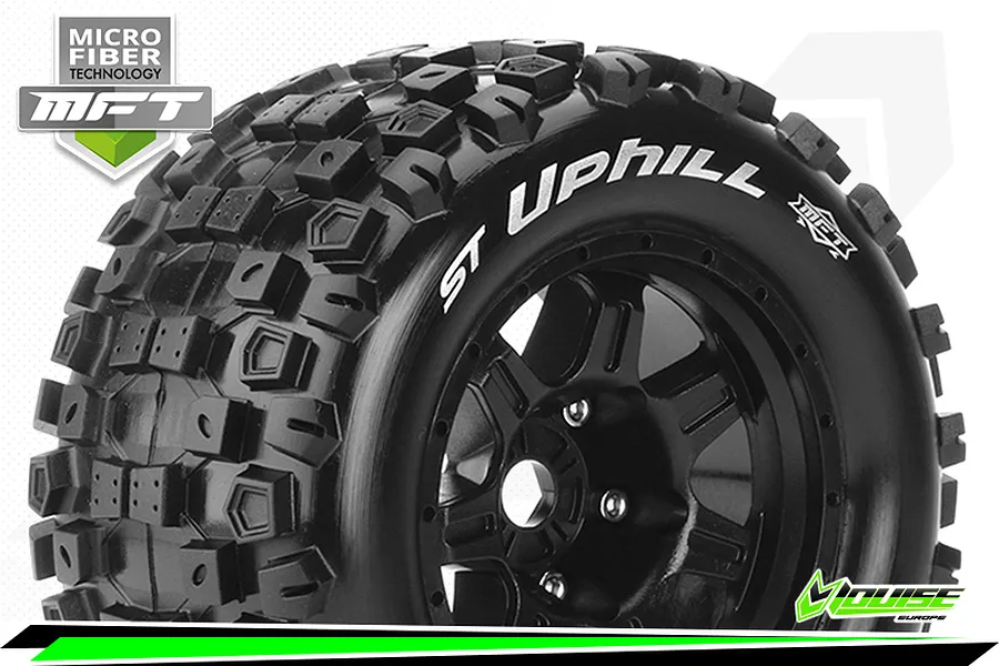 Louise 3.8&amp;quot; ST-Uphill MFT Tyres on (1/2 Offset) Black Rims - Glued Wheels 2Pcs image 43858