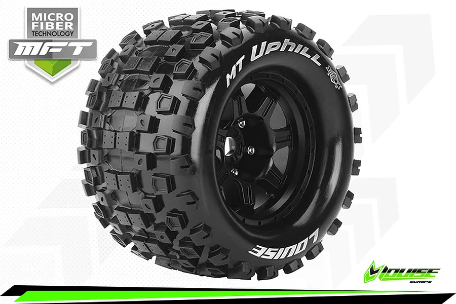 Louise 3.8&amp;quot; MT-Uphill MFT Tyres on (0 Offset) Black Rims - Glued Wheels 2Pcs image 43867