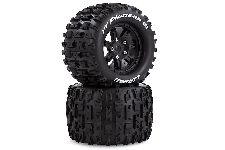 Louise 3.8&amp;quot; MT-Pioneer MFT Tyres on (0 Offset) Black Rims - Glued Wheels 2Pcs image 43873