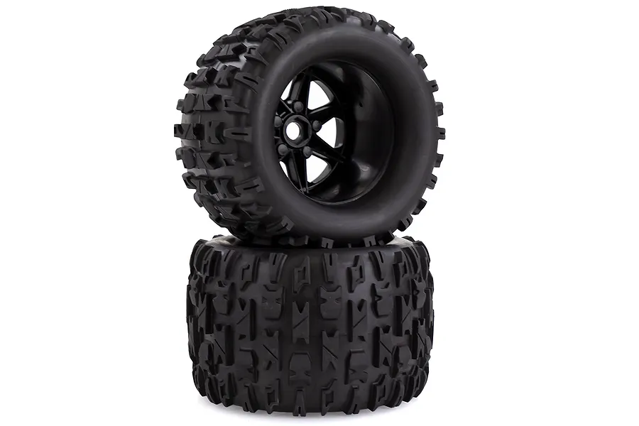 Louise 3.8&amp;quot; MT-Pioneer MFT Tyres on (0 Offset) Black Rims - Glued Wheels 2Pcs image 43874