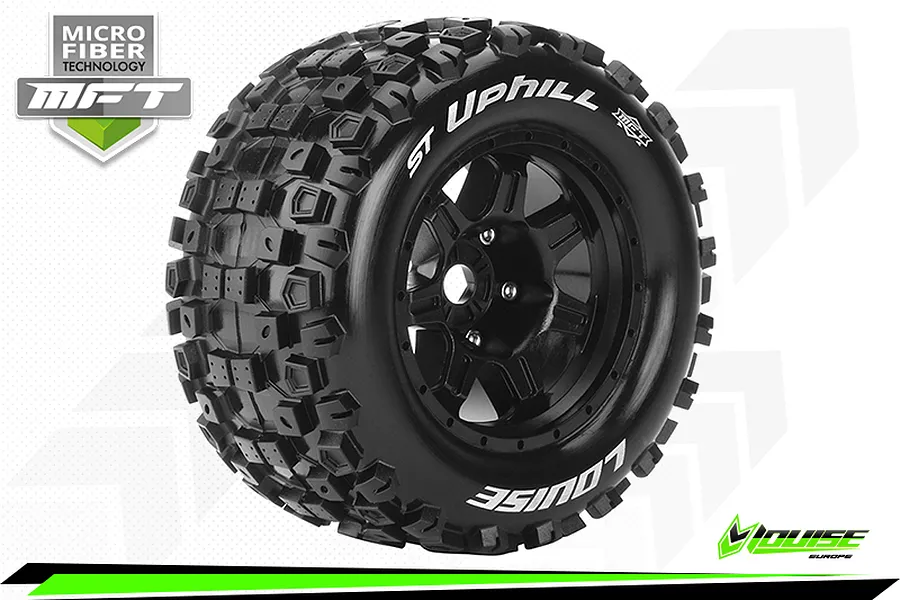 Louise 3.8&amp;quot; ST-Uphill MFT Tyres on (0 Offset) Black Rims - Glued Wheels 2Pcs image 43875